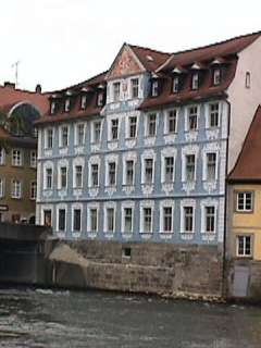 Blue house from the river side