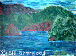 Killarney Park - Bill's 1st painting of the George Lake scene