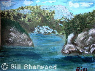 Killarney Park - Bill's  painting of close-up of George Lake scene