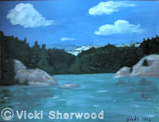 Killarney Park - my 1st painting of George Lake with Turtle Rock