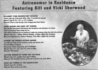 Killarney Park Astronomer in Residence poster