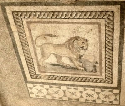Ephesus - lion mosaic floor in terraces houses