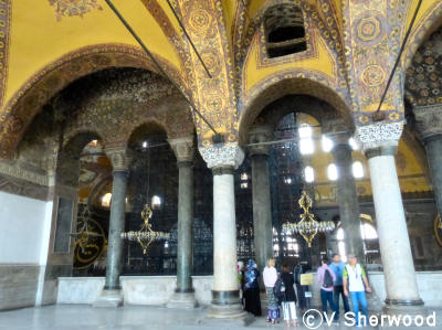 Istanbul - Hagia Sophia arches and columns