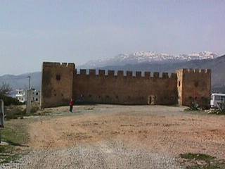 Frangokastello with the White Mountains behind it