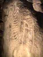 Engraved stones in Pièrre Plate covered alley