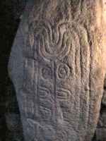 Engraved stones in Pièrre Plate covered alley