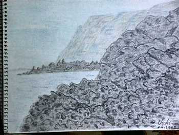 picture of Los Gigantes and lava seashore