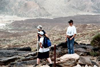 Annika, Jens and Kim at top of trail